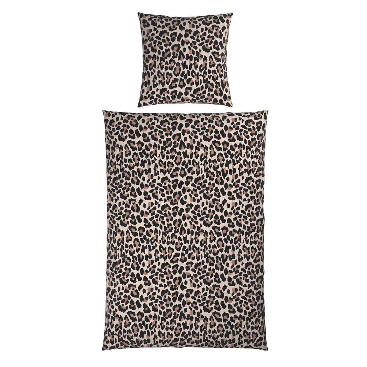 WENDEBETTWÄSCHE Lion Jersey 135/200 cm  - Perlmutt/Braun, Textil (135/200cm) - Novel