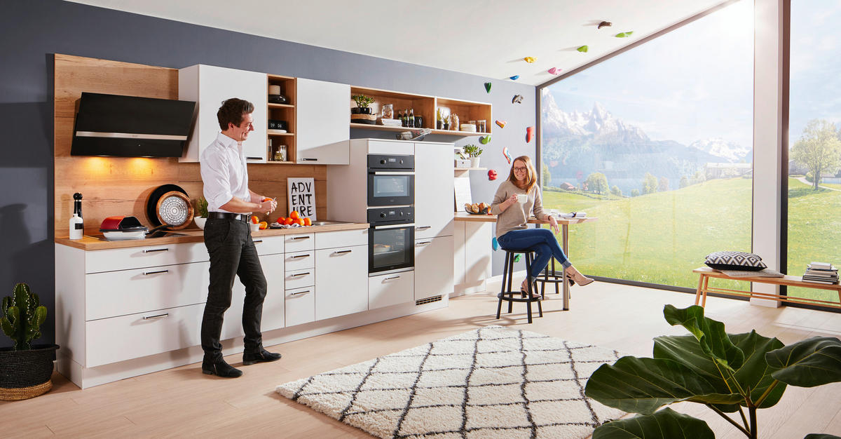 KUCHYŇA NA MIERU SILVIO - biela/farba duba, Design, kompozitné drevo - Celina