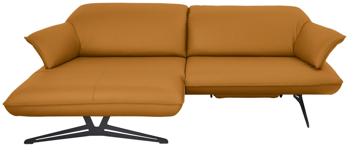 ECKSOFA in Echtleder Goldfarben  - Beige/Goldfarben, Design, Leder/Metall (169/252cm) - Koinor