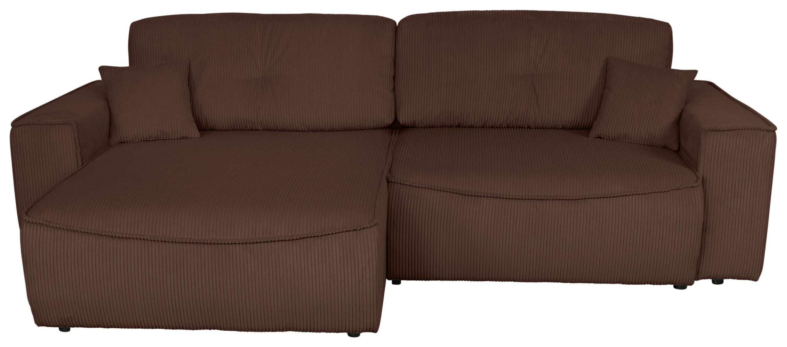 ECKSOFA Dunkelbraun Cord  - Dunkelbraun/Schwarz, KONVENTIONELL, Kunststoff/Textil (148/265cm) - Carryhome