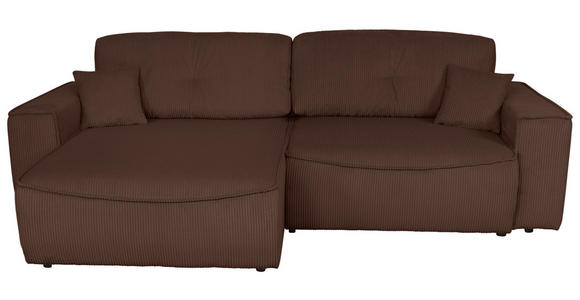 ECKSOFA Dunkelbraun Cord  - Dunkelbraun/Schwarz, KONVENTIONELL, Kunststoff/Textil (148/265cm) - Carryhome