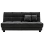 SCHLAFSOFA Mikrovelours Schwarz  - Schwarz, KONVENTIONELL, Textil/Metall (185/85/100cm) - Carryhome