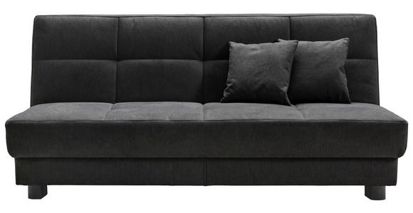 SCHLAFSOFA Mikrovelours Schwarz  - Schwarz, KONVENTIONELL, Textil/Metall (185/85/100cm) - Carryhome