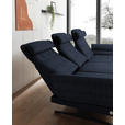 ECKSOFA  in Flachgewebe Dunkelblau  279-327/176-217 cm  - Schwarz/Dunkelblau, Design, Textil/Metall (279-327/176-217cm) - Dieter Knoll