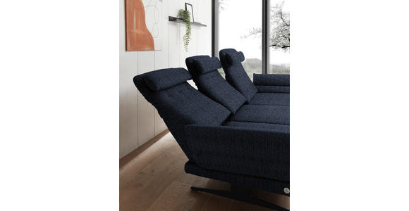 ECKSOFA  in Flachgewebe Dunkelblau  279-327/176-217 cm  - Schwarz/Dunkelblau, Design, Textil/Metall (279-327/176-217cm) - Dieter Knoll