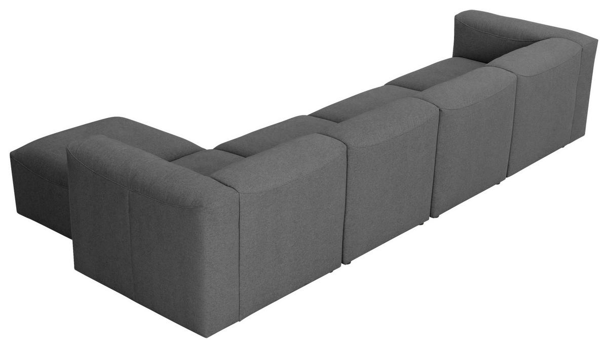 ECKSOFA LENA Anthrazit Flachgewebe  - Anthrazit, Design, Kunststoff/Textil (350/175cm) - Max Winzer