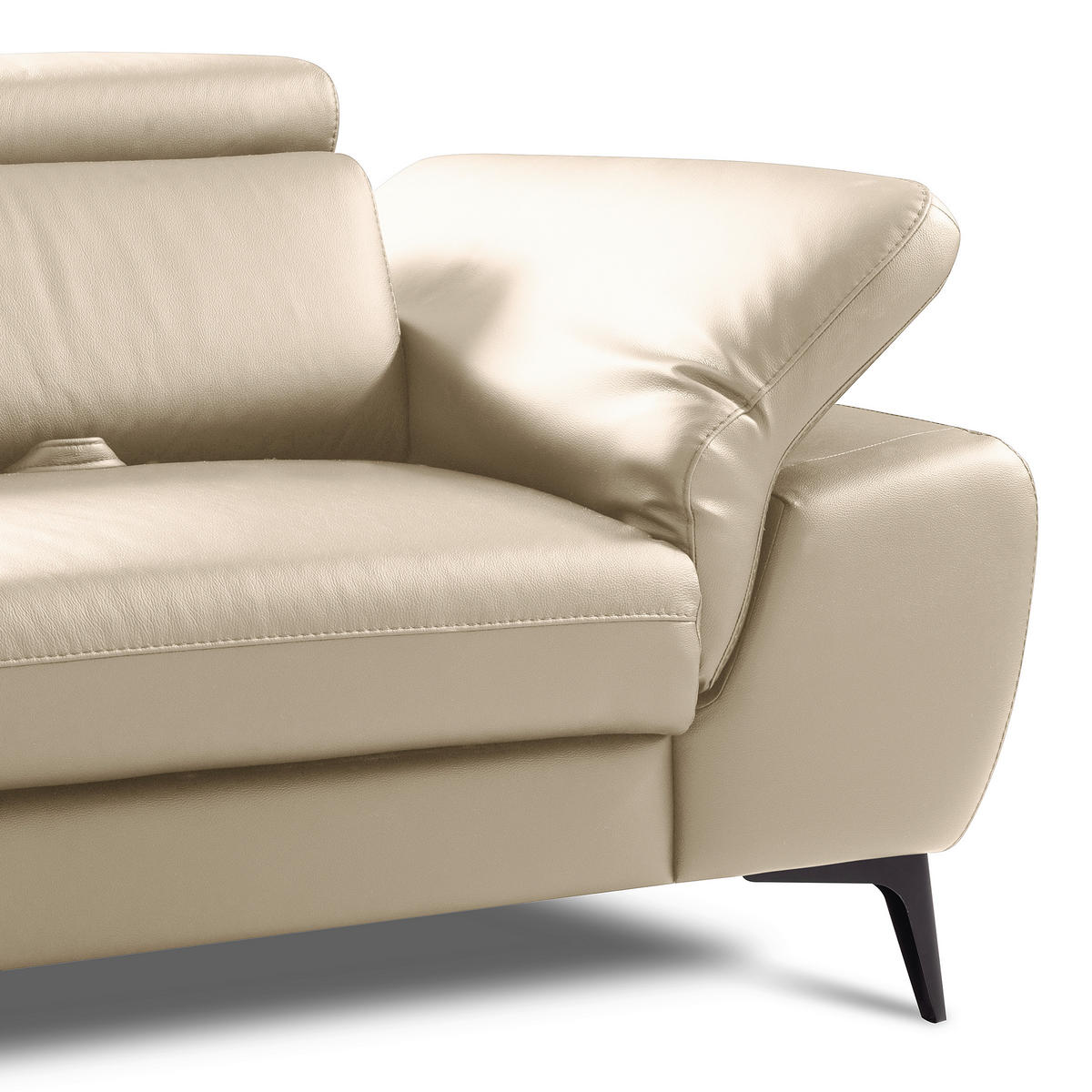 ECKSOFA Lederlook Echtleder Grau  - Schwarz/Grau, Design, Leder/Textil (220/274cm) - Livetastic