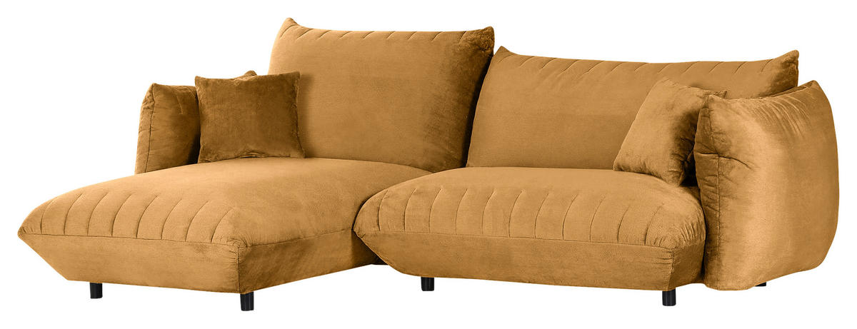 HÖRNSOFFA i plysch orange  - orange/svart, Klassisk, textil/plast (170/270cm) - MID.YOU