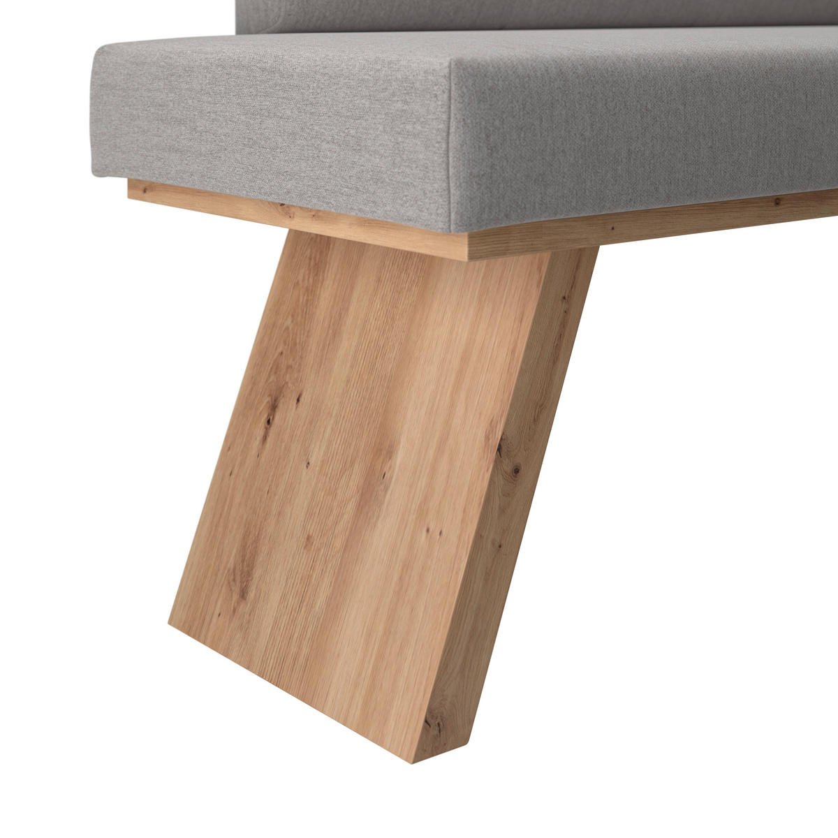 ECKBANK 185/150 cm Webstoff Hellgrau   - Eichefarben/Hellgrau, KONVENTIONELL, Textil (185/150cm) - Livetastic