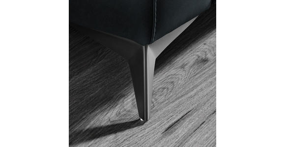 3-SITZER-SOFA  in Echtleder Dunkelblau   - Schwarz/Dunkelblau, Design, Leder/Metall (207/105/98cm) - Belluti