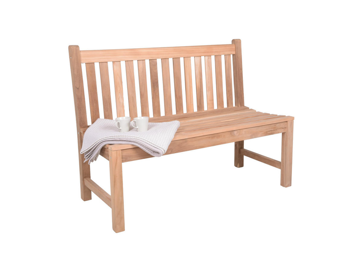 GARTENBANK 60/92/120 cm Teakholz   - Braun/Naturfarben, MODERN, Holz (60/92/120cm) - Gardenson