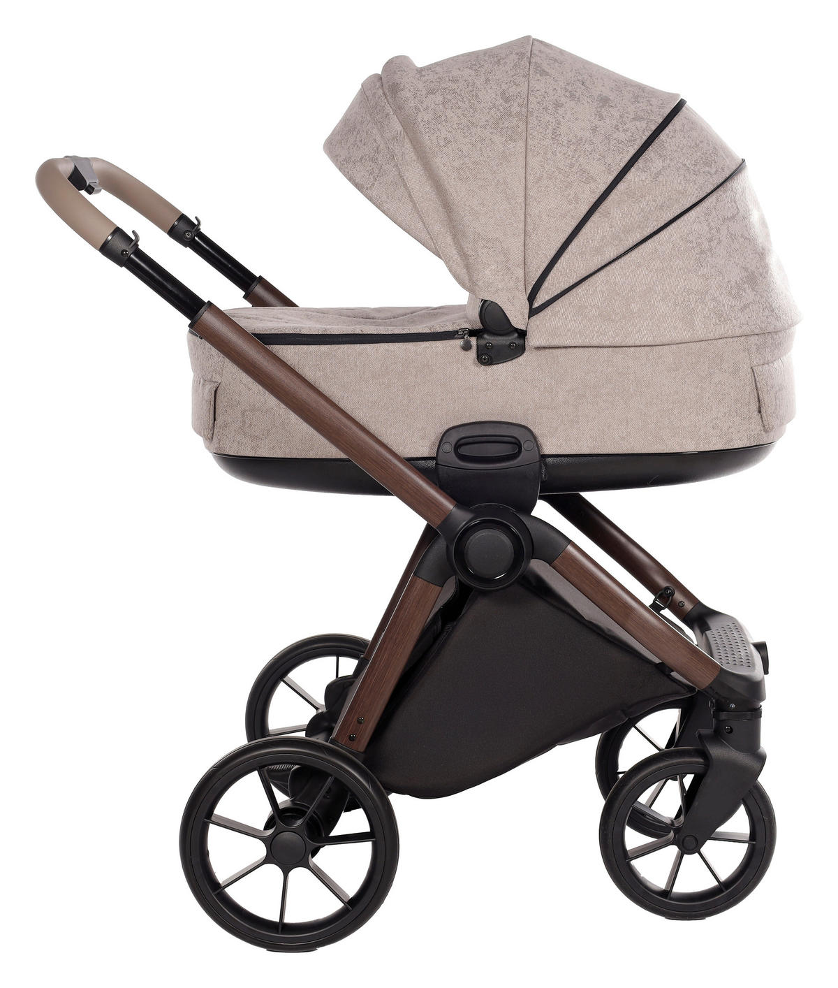 KINDERWAGENSET  Facetty  Vanilla Mousse  - Beige/Braun, Design, Textil/Metall (104,5/62/94cm) - Jimmylee