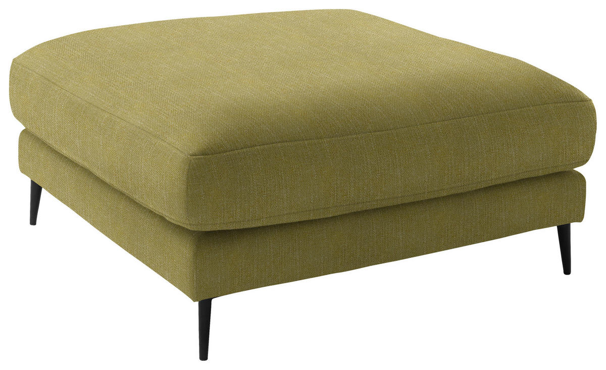 ECKSOFA in Flachgewebe Hellgrün  253/177 cm  - Schwarz/Hellgrün, Design, Textil/Metall (253/177cm) - Dieter Knoll