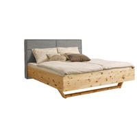 BETT 180/200 cm  in Zirbelkieferfarben, Greige   - Greige/Zirbelkieferfarben, Natur, Holz/Textil (180/200cm) - Valnatura