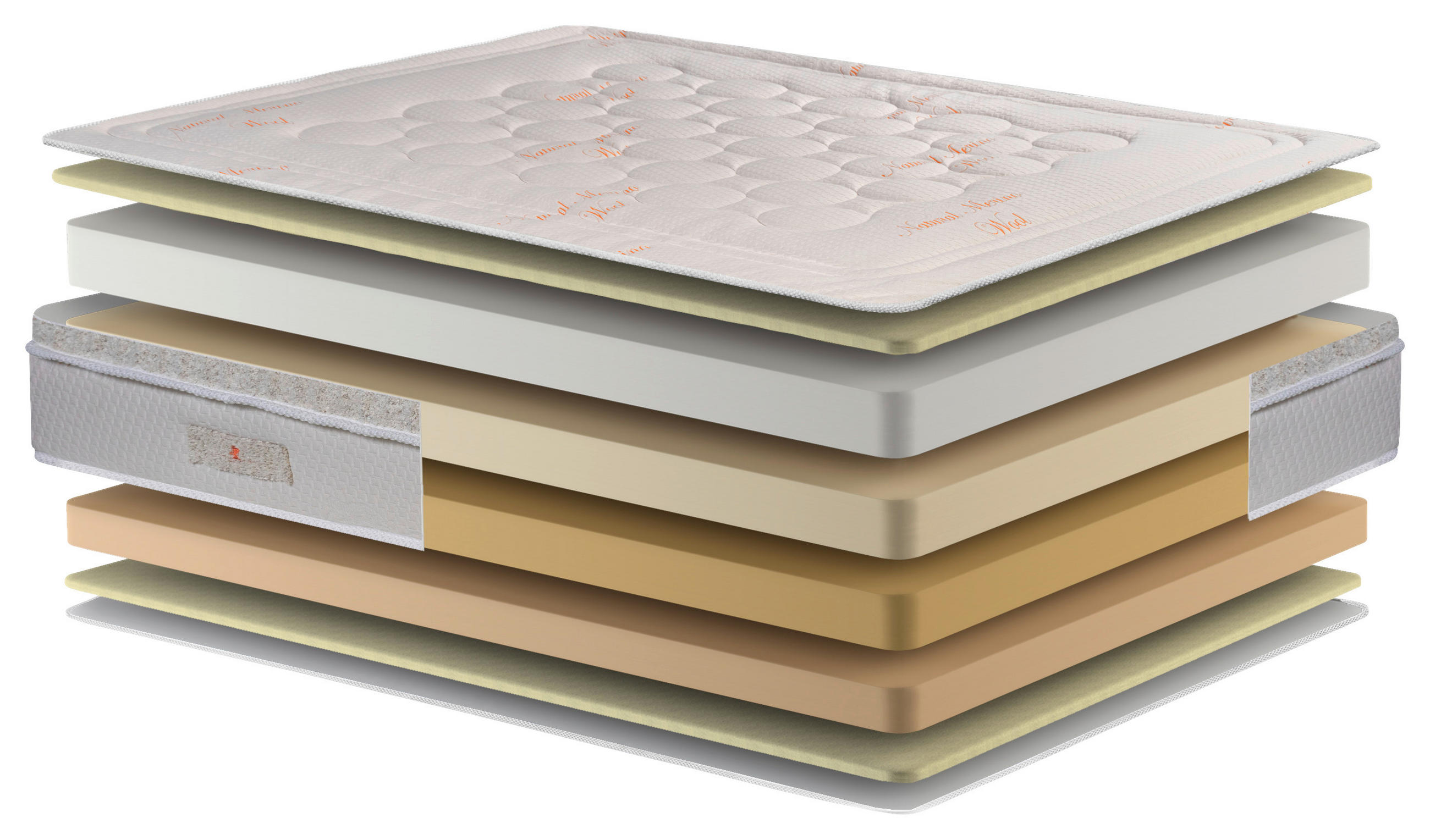 Saltea 160/200 cm  - alb/portocaliu, Modern, textil (160/200cm)