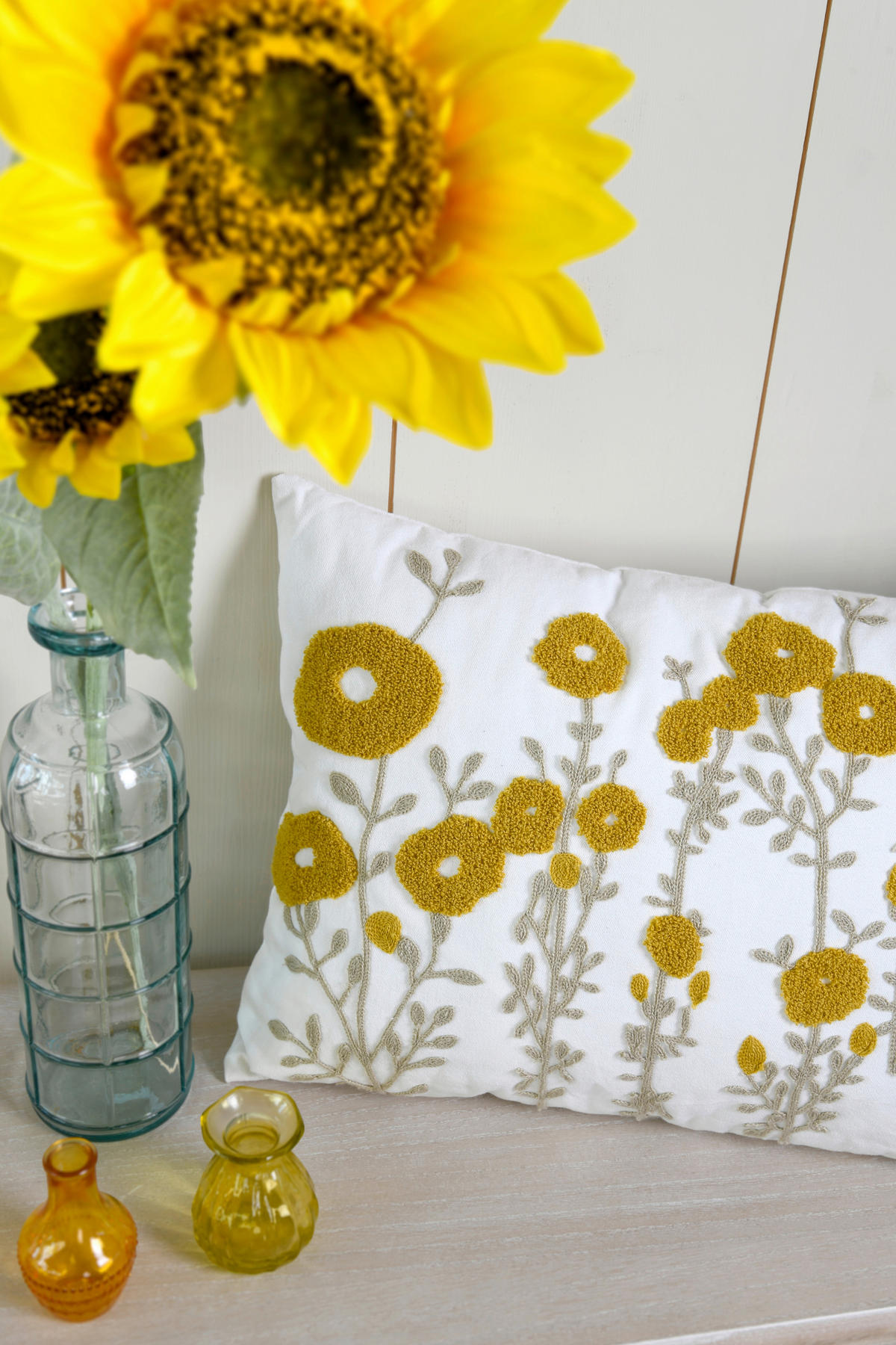 OKRASNA BLAZINA  CAMILLE    40/60 cm         - bela/gorčično rumena, Basics, tekstil (40/60cm)