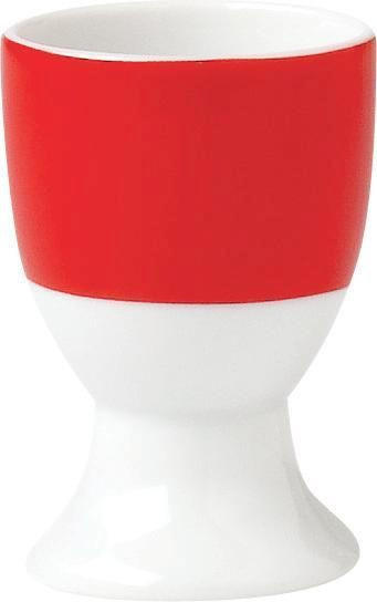 EIERBECHERSET Keramik Porzellan 6-teilig - Rot/Weiß, Basics, Keramik (4,5/6,5cm) - Van Well