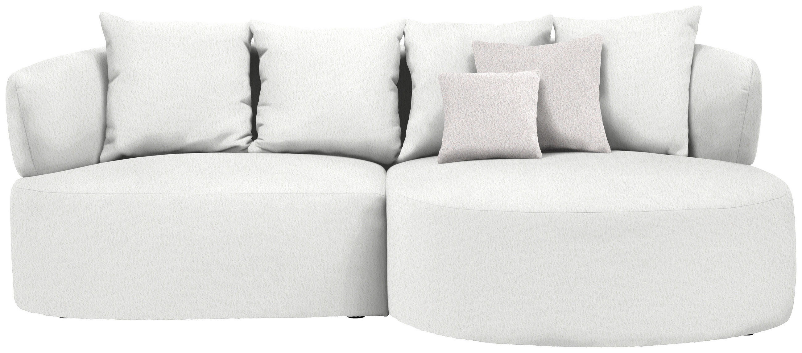 ECKSOFA in Bouclé Creme  235/166 cm  - Hellrosa/Creme, MODERN, Kunststoff/Textil (235/166cm) - Hom`in