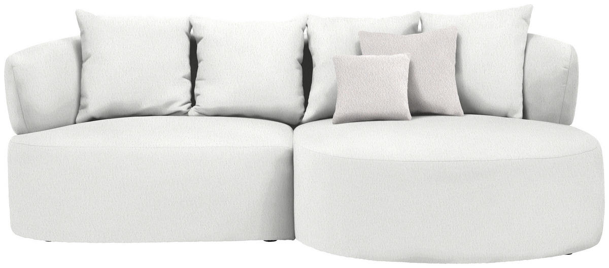 ECKSOFA in Bouclé Creme  235/166 cm  - Hellrosa/Creme, MODERN, Kunststoff/Textil (235/166cm) - Hom`in