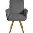 ARMLEHNSTUHL  in Chenille  - Eichefarben/Grau, Design, Holz/Textil (56/92/60cm) - Dieter Knoll