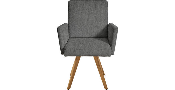 ARMLEHNSTUHL  in Chenille  - Eichefarben/Grau, Design, Holz/Textil (56/92/60cm) - Dieter Knoll