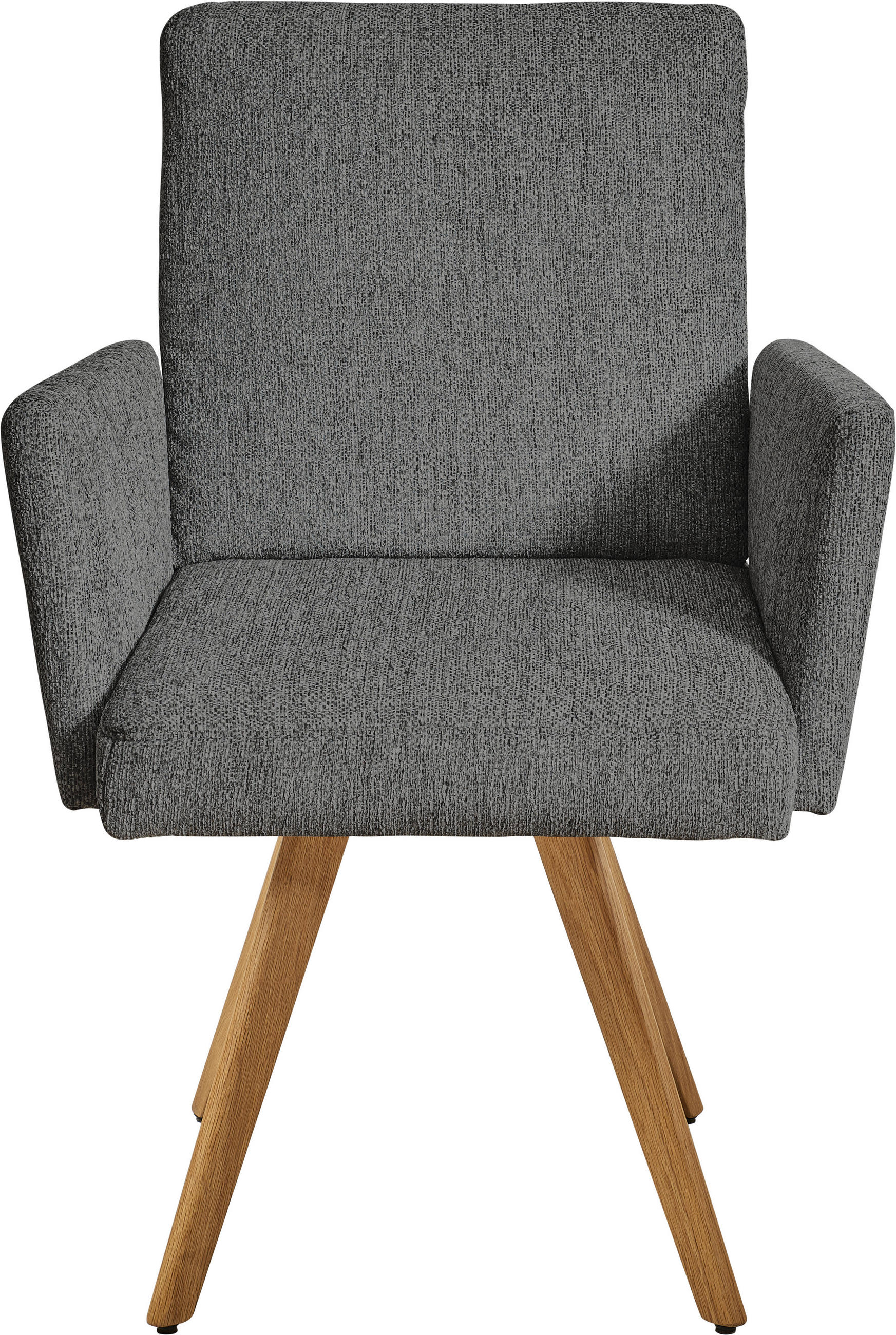 ARMLEHNSTUHL  in Chenille  - Eichefarben/Grau, Design, Holz/Textil (56/92/60cm) - Dieter Knoll
