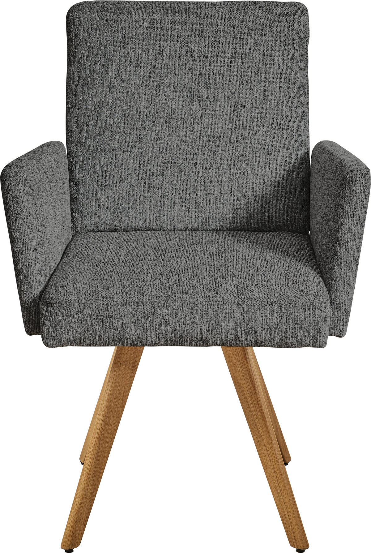 ARMLEHNSTUHL  in Chenille  - Eichefarben/Grau, Design, Holz/Textil (56/92/60cm) - Dieter Knoll