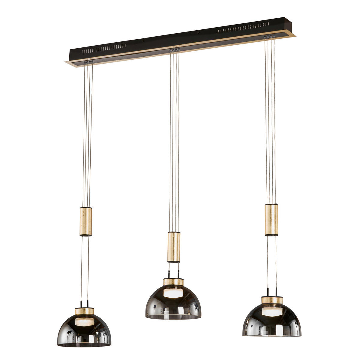 LED-PENDELLAMPA Avignon 20/9/150 cm  - svart/guldfärgad, Klassisk, metall/glas (20/9/150cm) - Fischer & Honsel