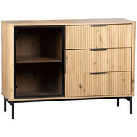 SIDEBOARD  in 114/82/40 cm  - Schwarz/Eiche Artisan, Design, Glas/Holzwerkstoff (114/82/40cm) - MID.YOU