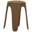 STAPELHOCKER Lederlook Braun  - Braun, Basics, Kunststoff/Textil (30/47/30cm) - Carryhome