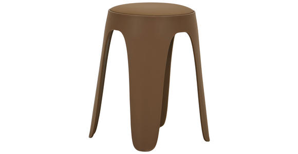 STAPELHOCKER Lederlook Braun  - Braun, Basics, Kunststoff/Textil (30/47/30cm) - Carryhome