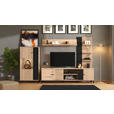 WOHNWAND  in Schwarz, Eiche Artisan  263/167/40 cm  - Schwarz/Eiche Artisan, KONVENTIONELL, Holzwerkstoff/Metall (263/167/40cm) - Carryhome