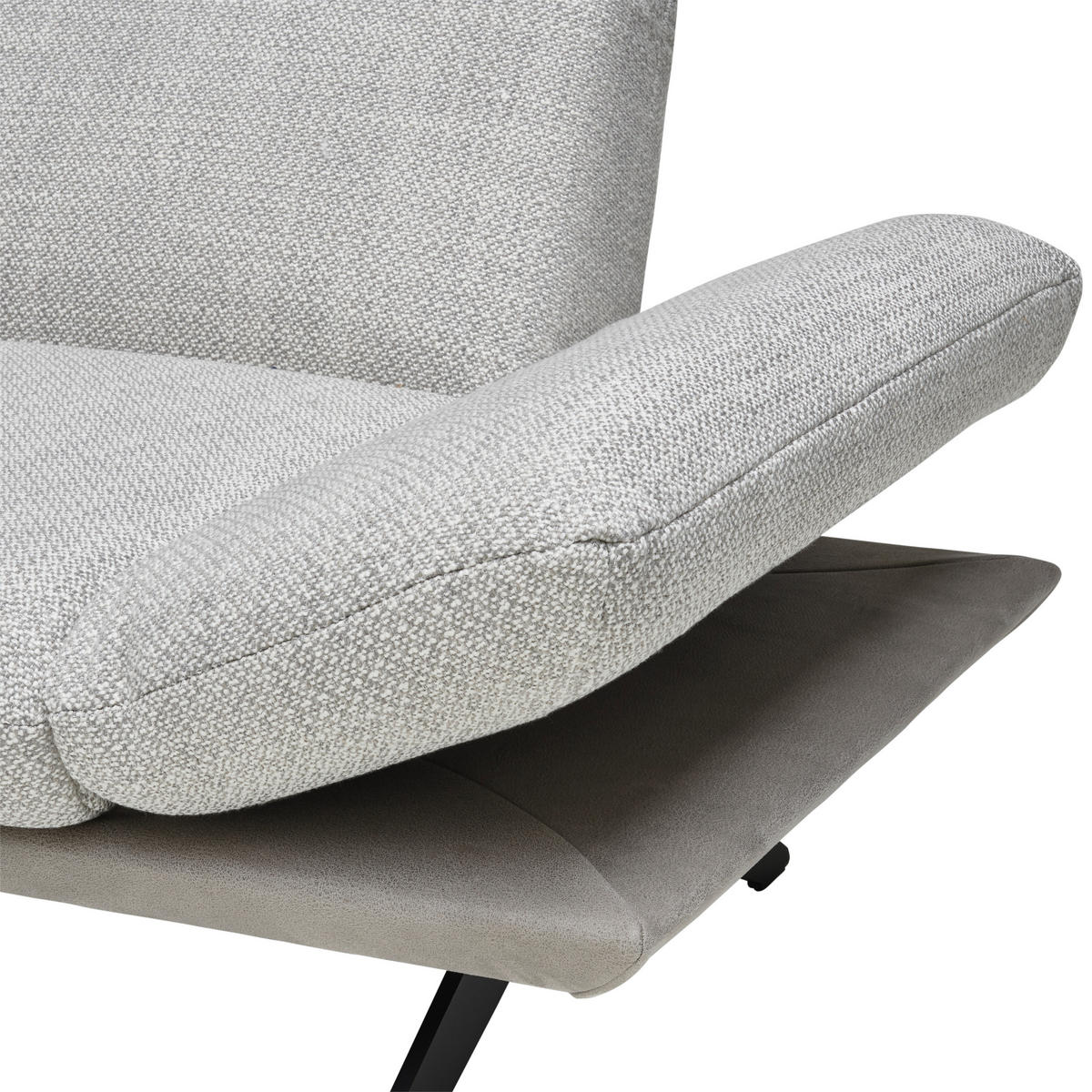 ECKSOFA in Flachgewebe Hellgrau  - Dunkelgrau/Hellgrau, Design, Textil/Metall (239/270cm) - Koinor