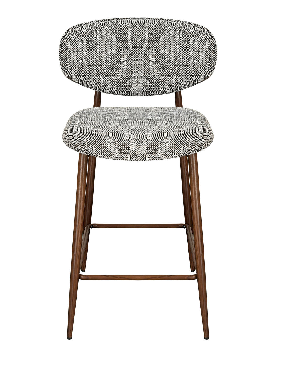BARHOCKER Webstoff Braun, Walnussfarben Eisen  - Walnussfarben/Braun, Design, Textil/Metall (53/94/55cm) - Novel
