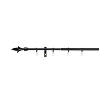 VORHANGSTANGENSET 130 cm  - Schwarz, Basics, Metall (130cm)