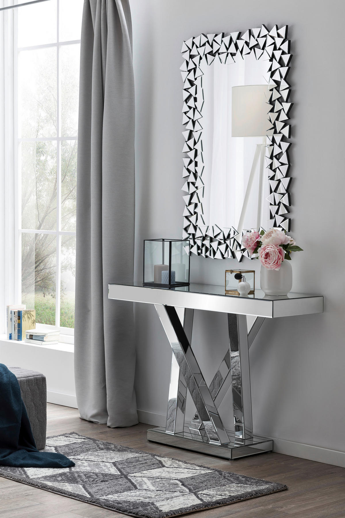 WANDSPIEGEL 82/120/1,9 cm    in rechteckig  - Silberfarben, Design, Glas/Holzwerkstoff (82/120/1,9cm) - Livetastic