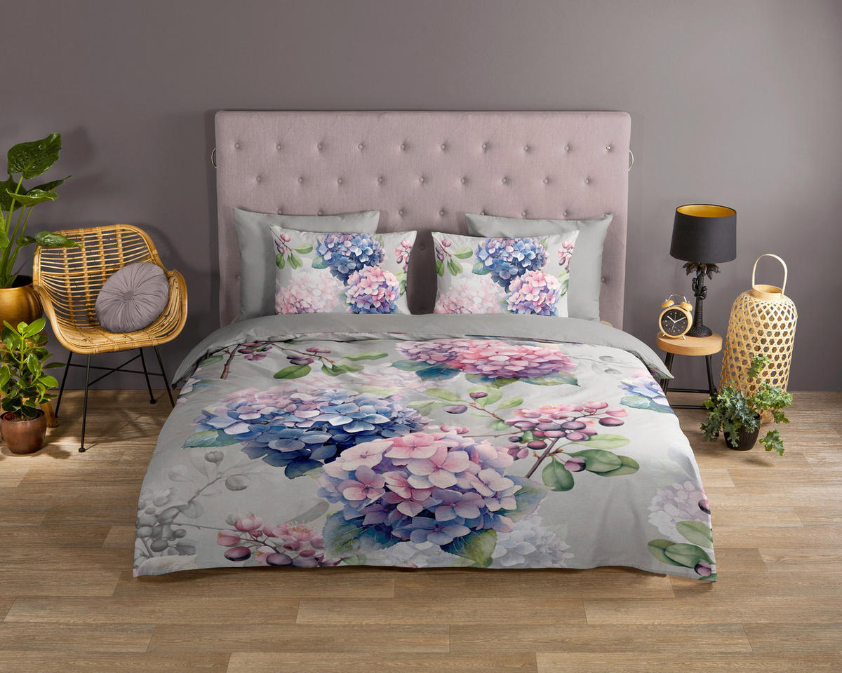 WENDEBETTWÄSCHE Good Morning Renforcé 140/200 cm  - Hellrosa/Hellgrau, Design, Textil (140/200cm)