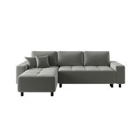 ECKSOFA  in Jacquard Grau  - Schwarz/Grau, MODERN, Kunststoff/Textil (144/246cm) - Carryhome