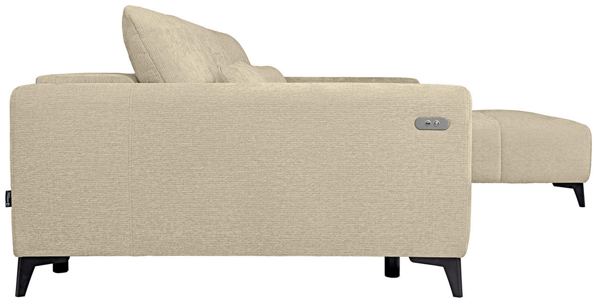 HÖRNSOFFA i chenille beige  - beige/svart, Klassisk, textil/plast (279/222cm) - MID.YOU