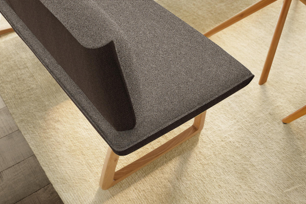 ECKBANK 237/162 cm  in Braun, Hellbraun  - Hellbraun/Eichefarben, Design, Holz/Textil (237/162cm) - Koinor