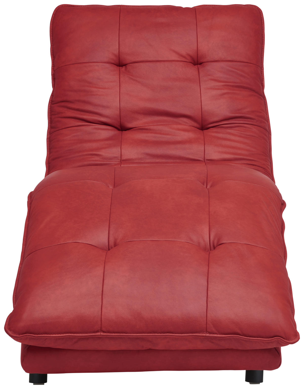 RELAXLIEGE mit Funktion Echtleder Rot  - Rot/Schwarz, Design, Leder/Metall (75/110/190cm) - Chilliano