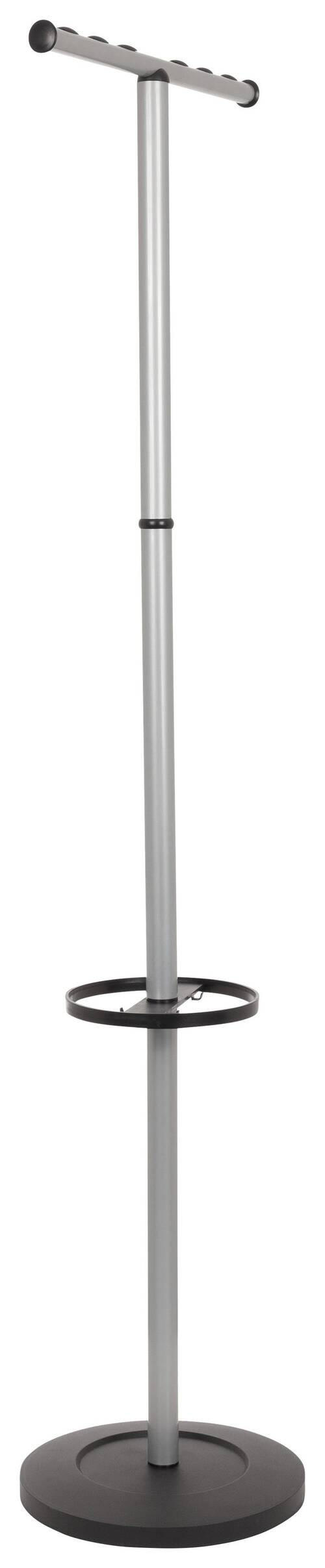 GARDEROBENSTÄNDER in Schwarz, Silberfarben 49/172/35 cm   - Silberfarben/Schwarz, MODERN, Stein/Metall (49/172/35cm) - MID.YOU