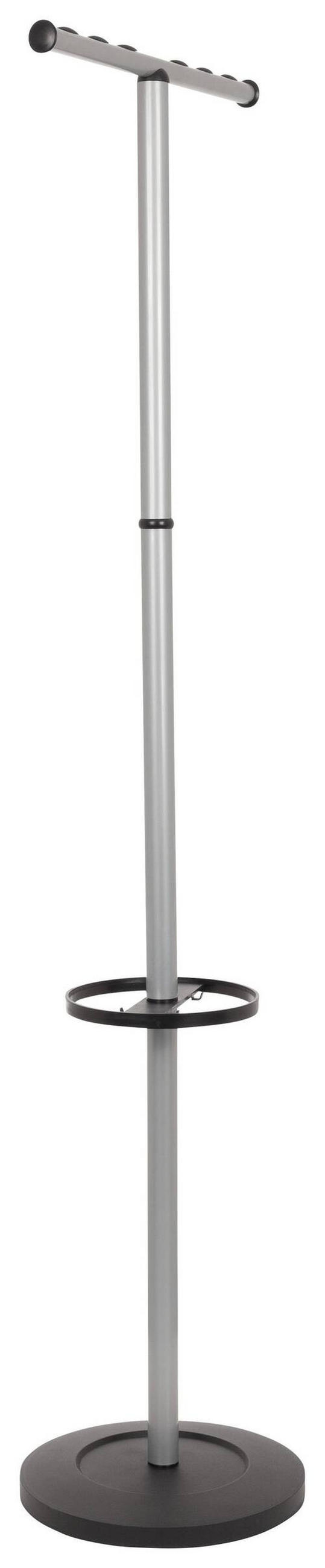 GARDEROBENSTÄNDER in Silberfarben, Schwarz 49/172/35 cm   - Silberfarben/Schwarz, MODERN, Stein/Metall (49/172/35cm) - MID.YOU