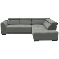 ECKSOFA in Feincord Grau  - Schwarz/Grau, Design, Kunststoff/Textil (284/205cm) - MID.YOU