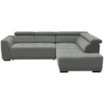 ECKSOFA in Feincord Grau  284/205 cm  - Schwarz/Grau, Design, Kunststoff/Textil (284/205cm) - Xora