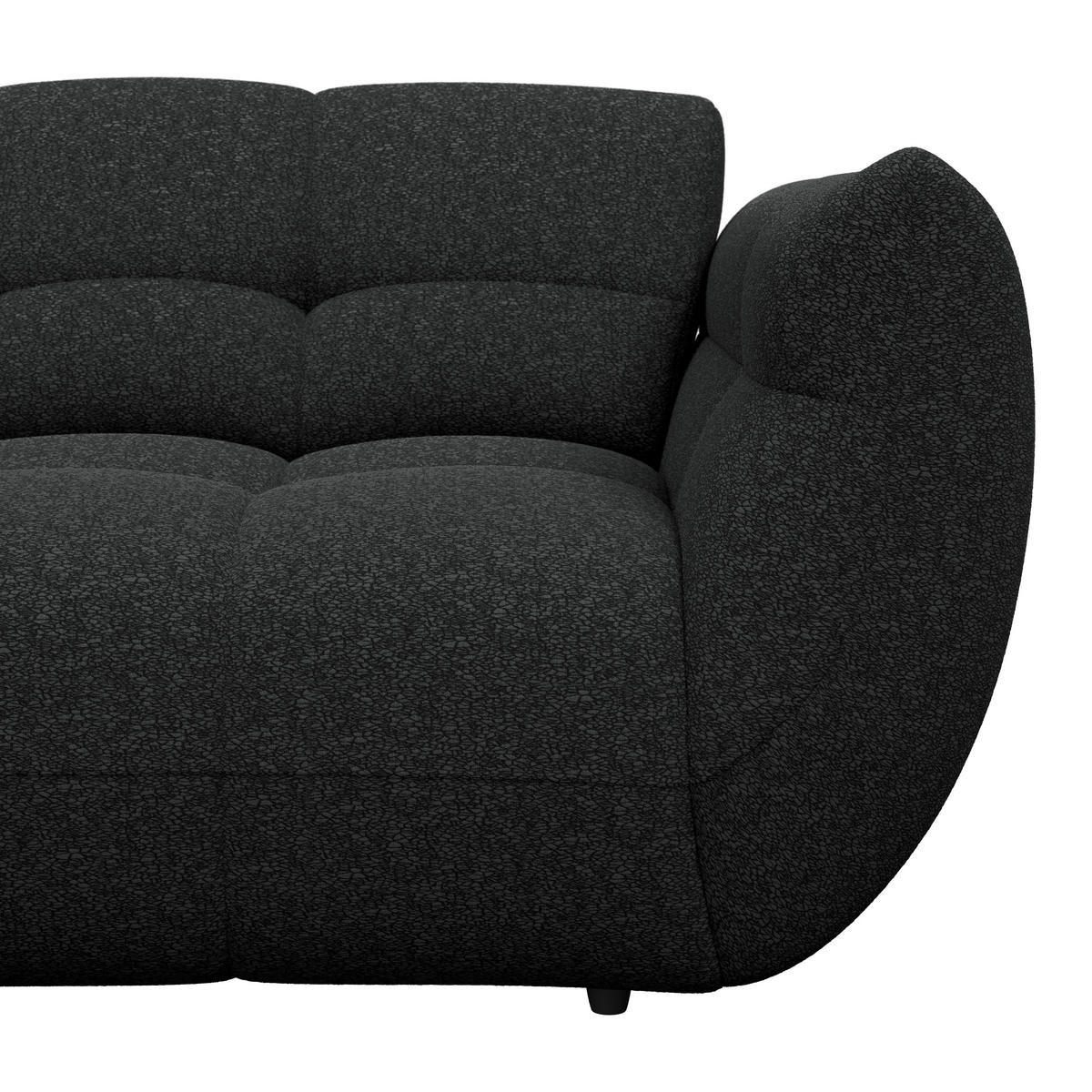 ECKSOFA Schwarz Chenille  - Dunkelgrün/Schwarz, Trend, Kunststoff/Textil (178/280cm) - MID.YOU