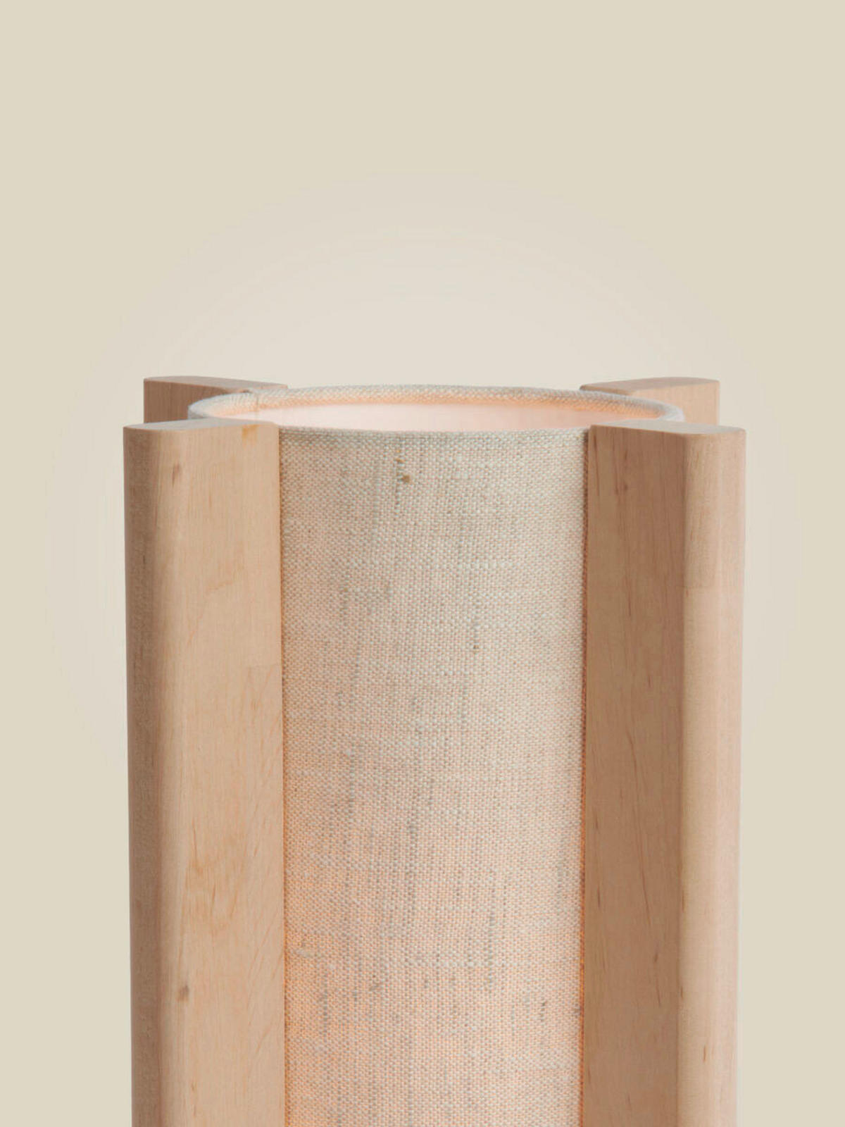 TISCHLEUCHTE 17.5/17.5/30 cm  - Beigebraun/Erlefarben, Trend, Holz/Textil (17.5/17.5/30cm) - Good & Mojo