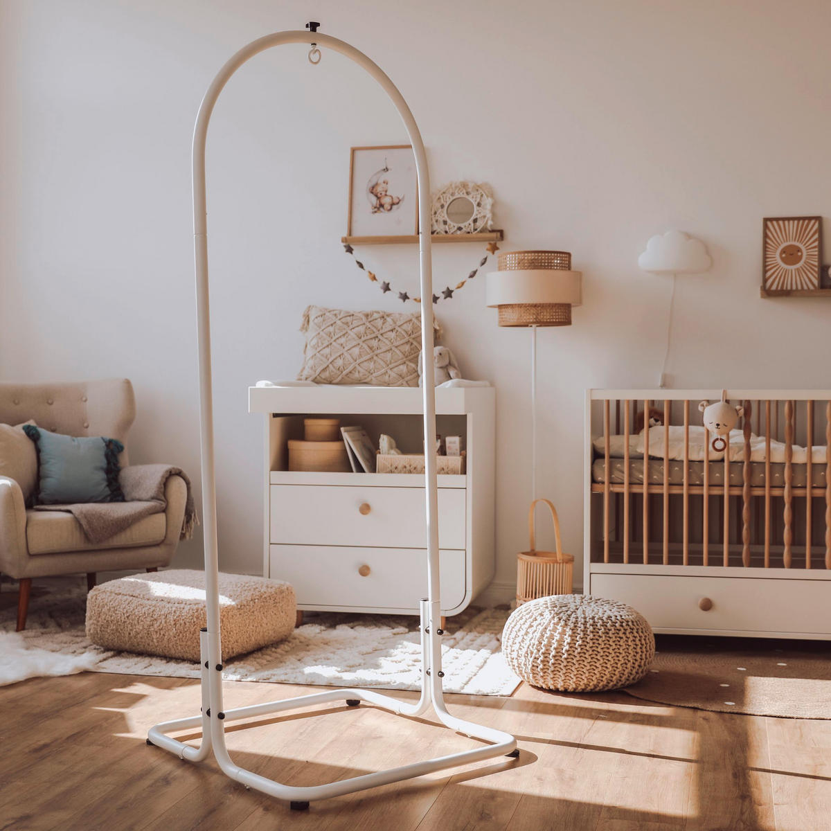 FEDERWIEGENZUBEHÖR   - Weiß, Basics, Metall (75/193/75cm) - swing2sleep