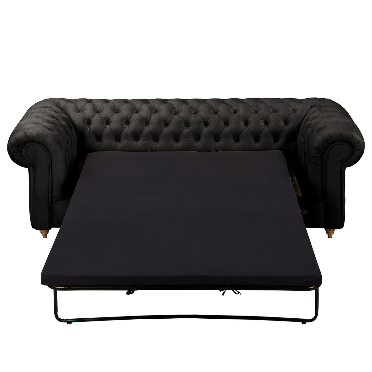 SCHLAFSOFA Laura in Mikrofaser Anthrazit  - Anthrazit/Braun, Design, Holz/Textil (218/74/91cm) - P & B
