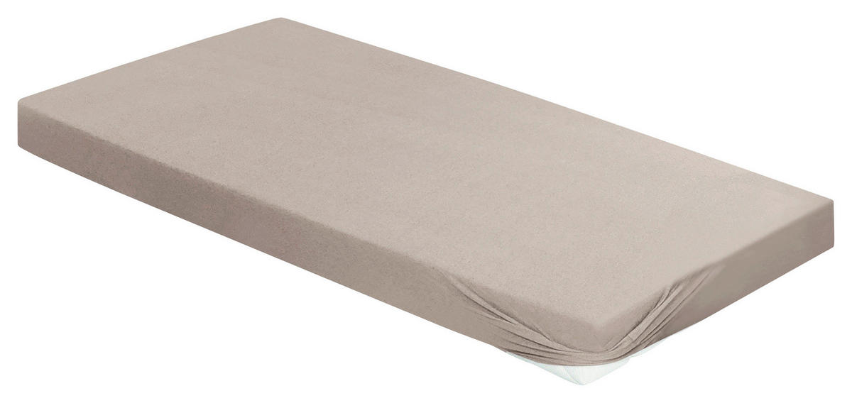 SPANNBETTTUCH Biber  - Taupe, KONVENTIONELL, Textil (100/200cm) - Bierbaum